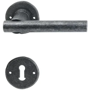 HALCÖ Drückergarnitur IMST - auf Rosette BB, TS-50, schwarz passiviert