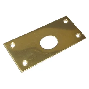 Riegelschließblech gerade, mit ovalem Loch, 78 x 34 mm, Messing blank