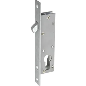 Schiebetürschloss mit Bogenriegel,PZ,DM 20,Stulp 176x20x3 eckig,silber verzinkt