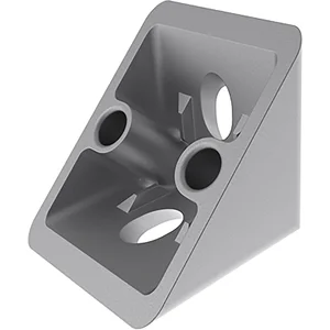 FATH Zinkwinkel I 40 x 40 mm pulverbeschichtet alufarbig inkl. Abdeckkappe Nut 8