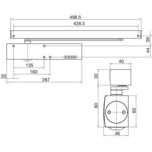 GEZE Türschließer TS 5000 L-E, EN 2-6, 1-flg. Gleitschiene, RAL 9016