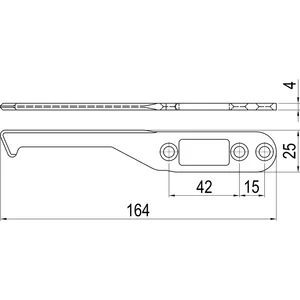 IMH-ABS Mitnehmerhaken SF, 164 x 25 x 4 mm, universal, DIN, schwarz verzinkt