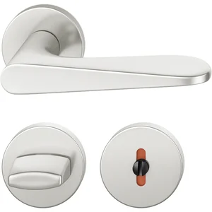 FSB Drückergarnitur 12 1144 ASL auf Rosette WC DIN, silber eloxiert