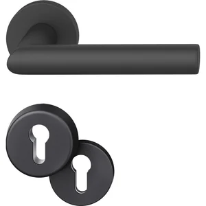 FSB Haustürdrückergarnitur 12 1076, Aluminium schwarz matt