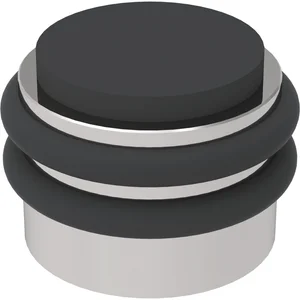 KWS Boden- und Wandtürpuffer 2053, Gummi schwarz ø 42 mm, Edelstahl poliert