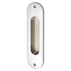 MARCHESI Schiebetürmuschel oval 38 x 152 mm Messing verchromt matt