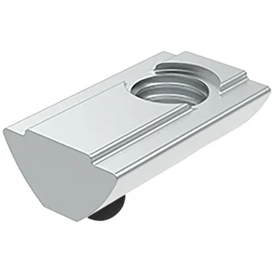 FATH Nutenstein Nut 8 einschwenkbar mit Führungssteg und Federkugel M8 Schwarz