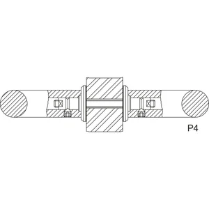 KWS Befestigungszubehör Glas P4 - paarweise, M6 x 45, Edelstahl