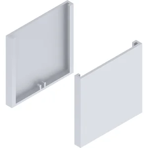 SOLIDO 100 Abdeckkappen-Set Glas Punktbefestigung eckig silber