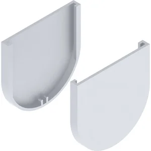 SOLIDO 100 Abdeckkappen-Set Glas Punktbefestigung rund silber