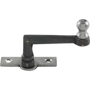 Fensterreiber m. Eisenknopf auf eckiger, austrag.Platte,22mm,Messingguss schwarz