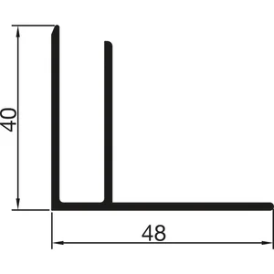 THYSSENKRUPP Syprotech Abschlussprofil F 10 mm, L=6000 mm, Alu blank
