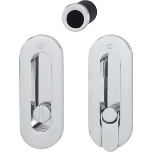 HOPPE Schiebetürmuschel Set M472 - WC, ovale Rosette, Messing verchromt
