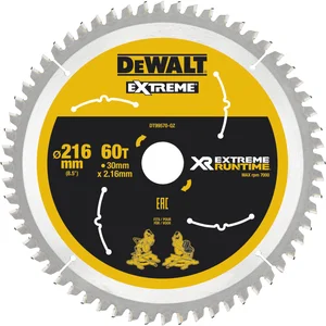 DEWALT Kreissägeblatt XR Extrem Runtime HM ø 216 x 2,16 x 30mm Zähne 60 (WZ/FZ)