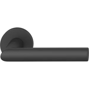 FSB Haustürhalbgarnitur 70 1076 rechts, runde Rosette, Aluminium schwarz matt