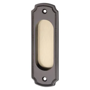 Schiebetürmuschel 40 x 127 mm,ungelocht, Messing patiniert