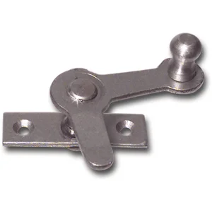 Zungenreiber mit Eisenknopf auf eckiger, gerader Platte, Stahl blank, rechts, 15