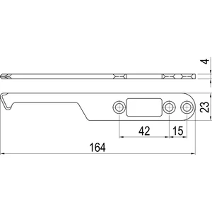 IMH-ABS Mitnehmerhaken SF, 164 x 23 x 4 mm, universal, DIN, schwarz verzinkt