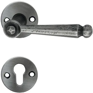 SCHÖSSWENDER Drückergarnitur SIEGFRIED - auf Rosette PZ, schwarz verzinkt