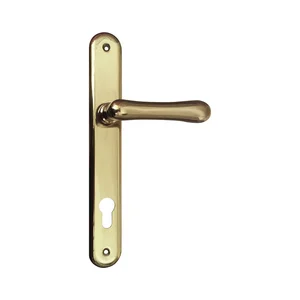 Haustürdrückergt. ELEGANT 22 - auf Langschild PZ88, Messing poliert