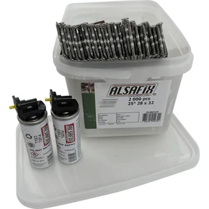 ALSAFIX Haftennägel JDB 20º 2,5 x 25 FCN 2 x Gas (2000 Stück)