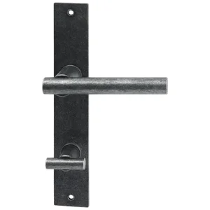 HALCÖ Drückergarnitur IMST - auf Schild WC 90, TS-50, schwarz passiviert