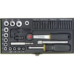 PROXXON Steckschlüssel-Satz 1/4"vierkant mit Umschaltknarre 39-teilig