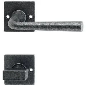 HALCÖ Drückergarnitur SÖLL - auf Rosette WC, TS-50, schwarz passiviert