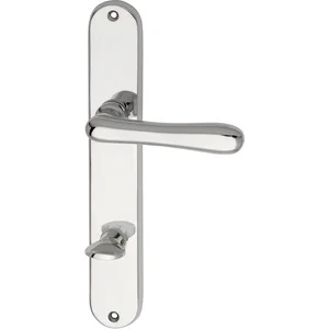 MARCHESI FH Drückergarnitur ELEGANT 22 - auf Schild WC 90, Messing verchromt