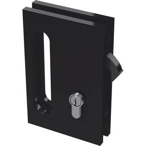 Glasschiebetürschloss B94 mit Bogenriegel, PZ, Aluminium schwarz
