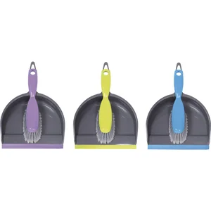 MASTA Kehrgarnitur-Set Plastik Schaufel mit Gummilippe+Feger aus PVC