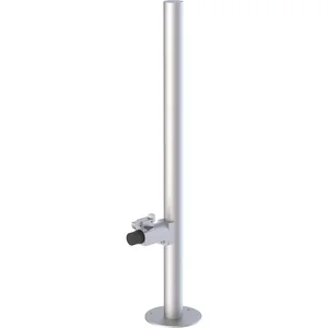 KWS Türfeststeller 1920 gefedert, auf Rohr, Edelstahl silber lackiert