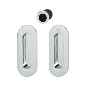 HOPPE Schiebetürmuschel Set M472 - BL, ovale Rosette, Messing verchromt