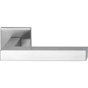 MARCHESI Drückerpaar SQUARE auf Flachrosette, Edelstahl matt