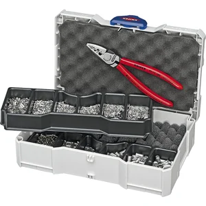KNIPEX Crimpsortiment Aderendhülsen unisoliert im Systainer + Crimpzange