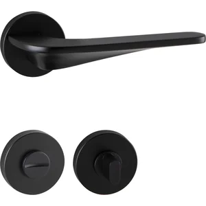 MARCHESI Drückergarnitur LJUBLJANA auf Rosette WC, 38-45 mm, Zamak schwarz matt