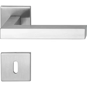 MARCHESI Drückergarnitur SQUARE auf Flachrosette BB, Edelstahl matt