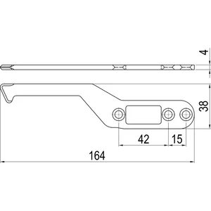 IMH-ABS Mitnehmerhaken SF, 164 x 38 x 4 mm, universal, DIN, schwarz verzinkt