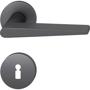 FSB Drückergarnitur 12 1005 ASL auf Rosette BB, Aluminium schwarz matt