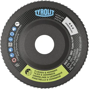 TYROLIT Schleiflamellenteller TwinFlap D/C Premium*** gekröpft Ø 125 mm K200 28N