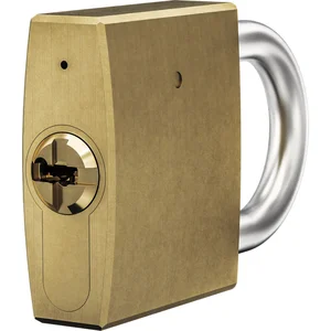 WINKHAUS Vorhangschloss keyTec N-Tra gleichsperrend Bügelhöhe 28 mm Messing