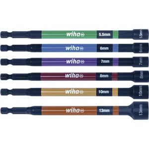 WIHA Steckschlüssel-Satz m. Magnet 1/4"sechskant f. Außensechskant 6-tlg.
