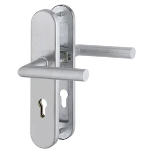 SH-Drückergarnitur AMSTERDAM-auf LS PZ92, 67-77, ohne Kzs., matt, 53 x 249 x 10