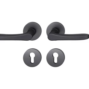 FSB Drückergarnitur 12 1106 ASL auf Rosette PZ, Aluminium schwarz matt