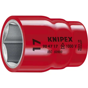 KNIPEX Steckschlüssel-Einsatz isoliert 9847, 1/2" für 6-kant, SW 22 mm