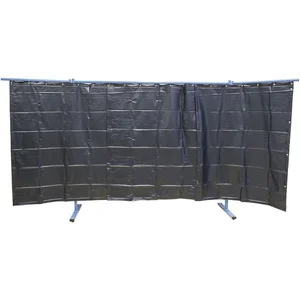 KEMPER Schweißerschutzwand 3-teilig Breite 3.80 m dunkelgrün