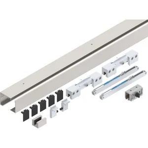 HELM GT-L 80 Beschlagset Glas 8-10,76 mm L=2000mm Deckenmontage Edelstahl-Effekt