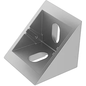 FATH Zinkwinkel 40 x 40 mm pulverbeschichtet alufarbig flach Nut 8