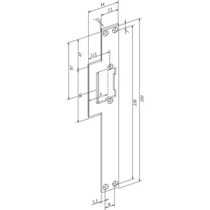 Lappenschließblech Lap lang, eckig ohne Riegelausschnitt,rechts,Stahl goldfärbig