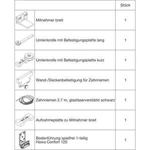 HAWA Junior 80/Z Telescopic 80/2 Teleskopbeschlag Holz 2-flügelig